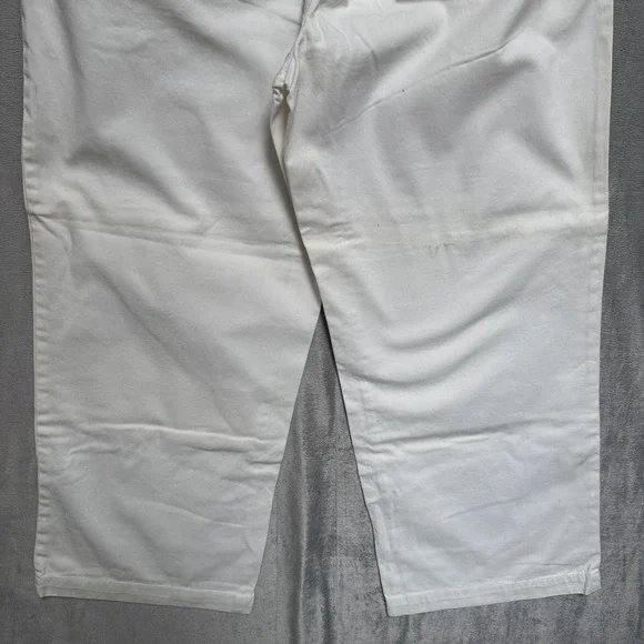 Calvin Klein Jeans Jeans Womens 10 White Cropped Regiment Twill Relaxed Fit - Picture 10 of 16